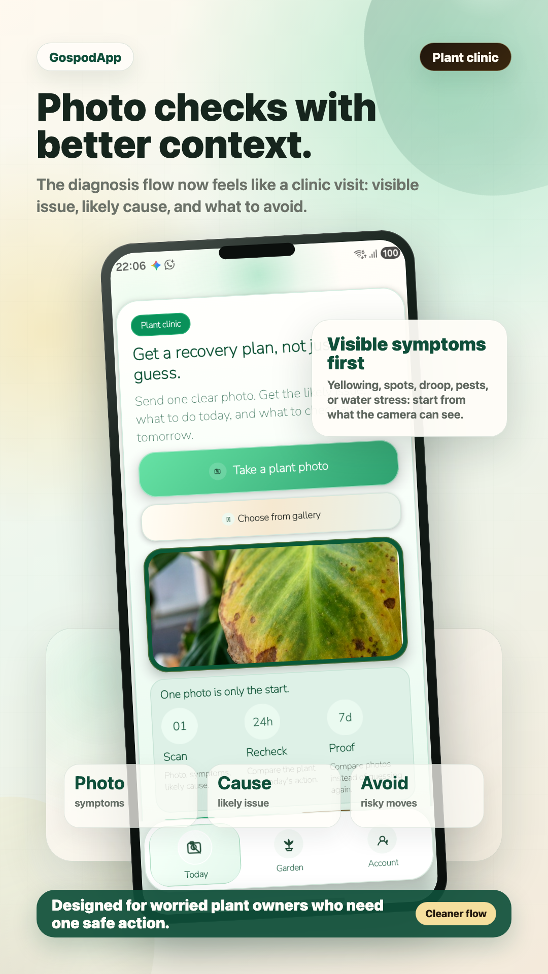 GospodApp diagnosis screen