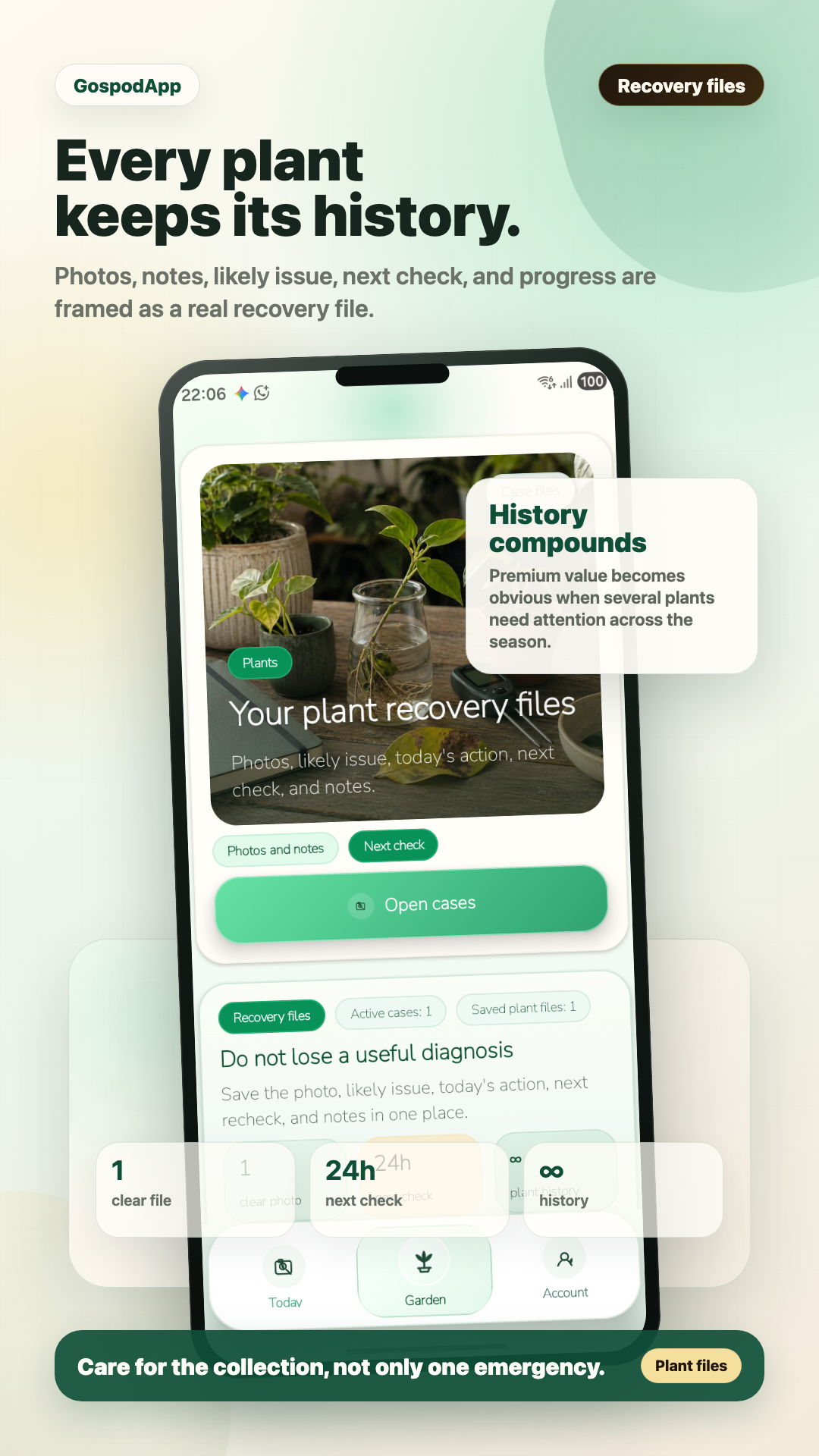 GospodApp saved plants screen